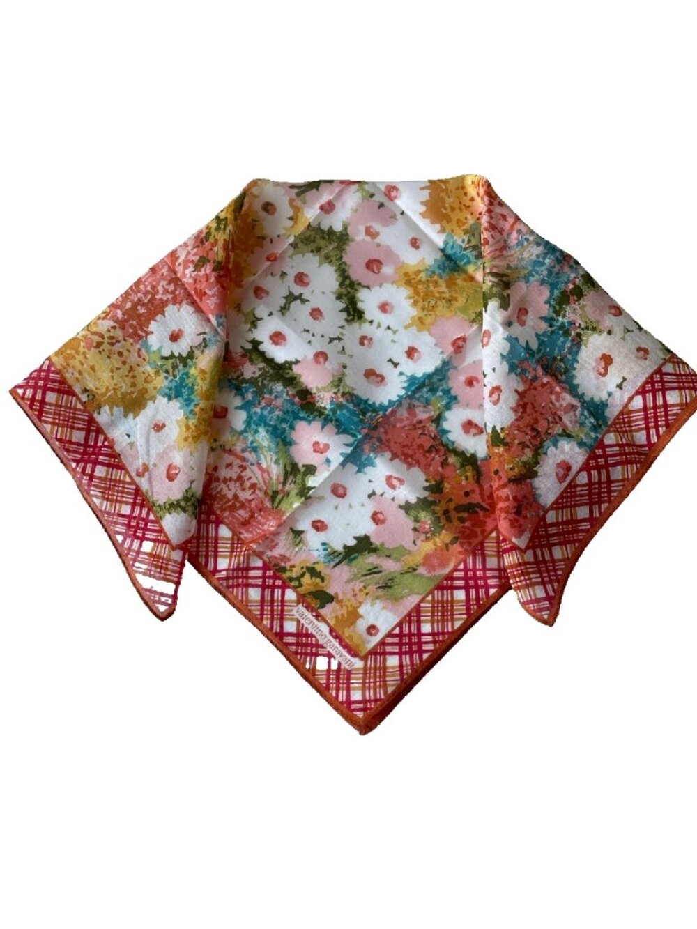 Vintage Valentino Garavani Floral Cotton Scarf